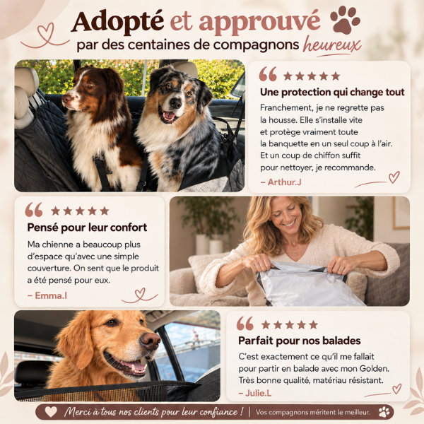 Housse de protection voiture pour chien - BaladeCanin+™ 🐶