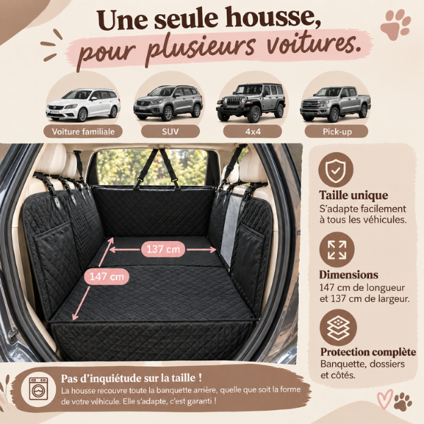 Housse de protection voiture pour chien - BaladeCanin+™ 🐶