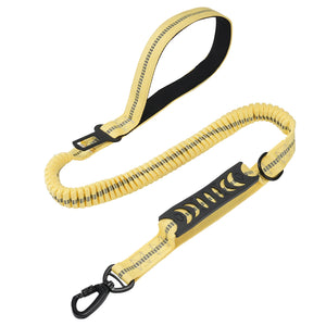 BaladeCanin™ | Laisse extensible avec attache  de sécurité adaptable aux clips de ceinture de voiture.