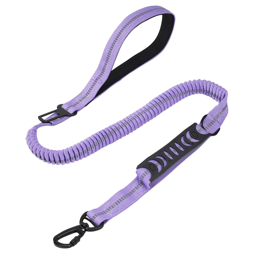 BaladeCanin™ | Laisse extensible avec attache  de sécurité adaptable aux clips de ceinture de voiture.